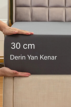 | Ranforce | Pamuklu Tek / Çift Kişilik Antrasit Lastikli Çarşaf | 14 Renk | Fıtted |