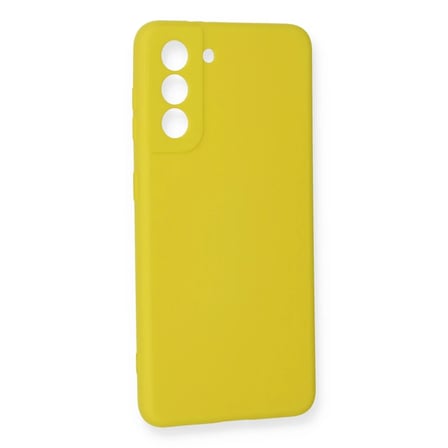 Samsung Galaxy S21 FE Kılıf Nano içi Kadife Silikon - Sarı