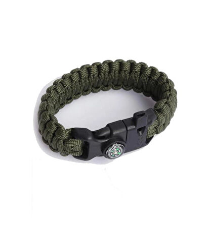 Gaddar Bileklik Taktikal Yeşil/siyah Taktik Bileklik Magnezyum Çubuklu Düdüklü Unisex Bileklik Hediyelik