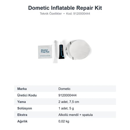 Dometic Inflatable Repair Kit Şişme Çadır ve Tente Tamir Kiti (9120000444)