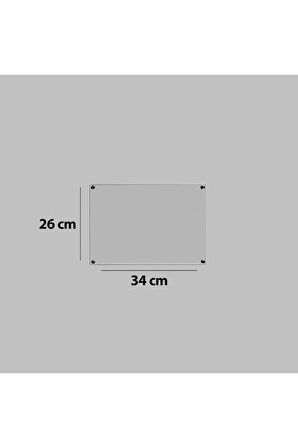 Mıknatıslı Pleksi Buzdolabı Yazı Panosu (Şeffaf 34cm x 26cm)