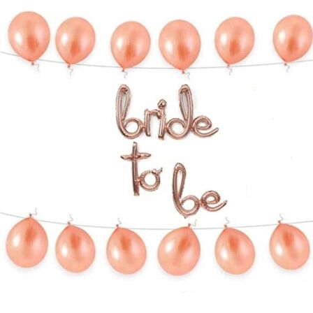 Bekarlığa Veda Partisi Kaligrafi Yazı Bride To Be Folyo Balon - Rosegold