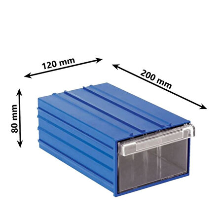 Sembol 120 Plastik Çekmeceli Kutu 200X120x80mm 20 Adet