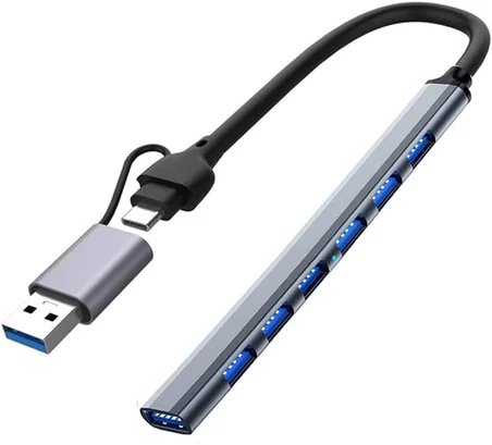 Lunatic 8030 Type-C USB 3.0 7 in 2 Portlu Hub Otg 7 Port Çoğaltıcı Pc Telefon Bilgisayar Uyumlu Veri Aktarımı Mouse Klavye Kullanımı İçin