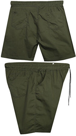 Likralı Büyük Beden 120 - 157 Kilo Arası İçin Uygun Bedenli Erkek Bağcıklı Gabardin Şort