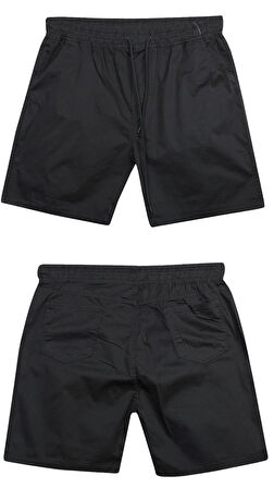 Likralı Büyük Beden 120 - 157 Kilo Arası İçin Uygun Bedenli Erkek Bağcıklı Gabardin Şort