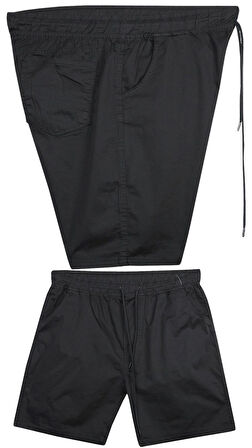 Likralı Büyük Beden 120 - 157 Kilo Arası İçin Uygun Bedenli Erkek Bağcıklı Gabardin Şort