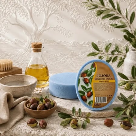 Internatural Jojoba Süngerli Bitkisel Banyo Sabunu 10'lu Paket (10 x 120 g)