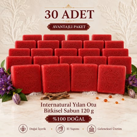 Internatural Yılan Otu Bitkisel Sabun 120 g - 30 Adet