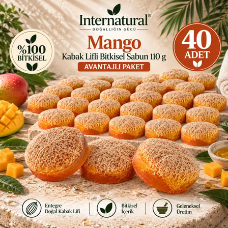 Internatural Mango Kabak Lifli Bitkisel Sabun 40'lı Paket (40 x 110 g)
