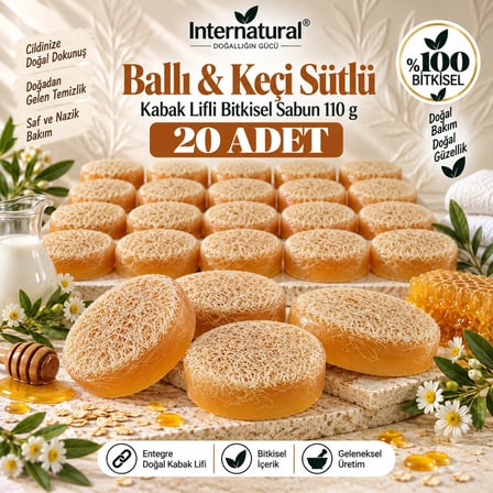 Internatural Ballı & Keçi Sütlü Kabak Lifli 20'li Paket (20 x 110 g)