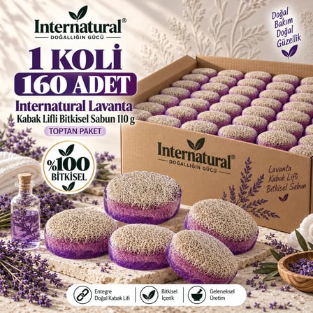 Internatural Lavanta Kabak Lifli Bitkisel Sabun 160'lı Paket (160 x 110 g)