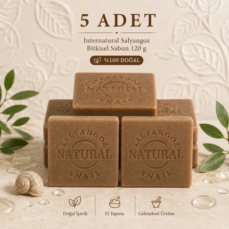 Internatural Salyangoz Bitkisel Sabun 120 g - 5 Adet
