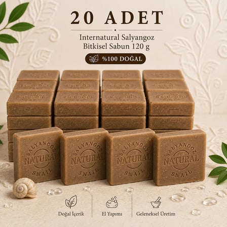 Internatural Salyangoz Bitkisel Sabun 120 g - 20 Adet