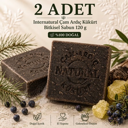 Internatural Çam Ardıç Kükürt Bitkisel Sabun 120 g - 2 Adet
