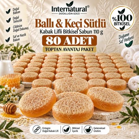 Internatural Ballı & Keçi Sütlü Kabak Lifli 80'li Paket (80 x 110 g)