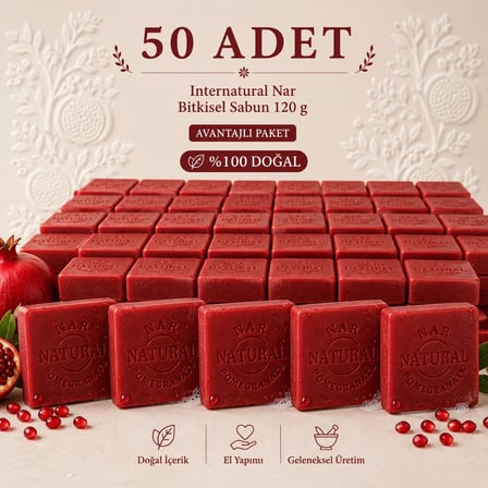 Internatural Nar Bitkisel Sabun 120 g - 50 Adet