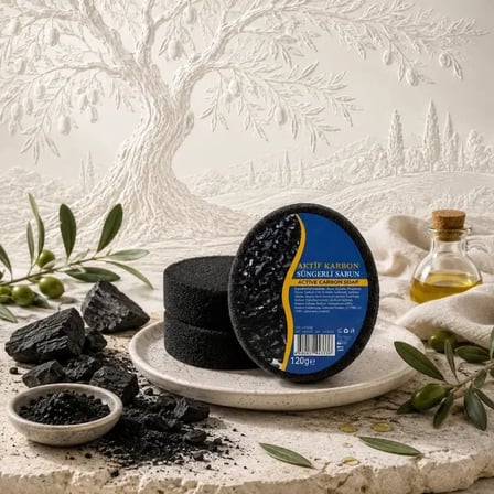 Internatural Aktif Karbon Süngerli Bitkisel Banyo Sabunu 40'lı Paket (40 x 120 g)