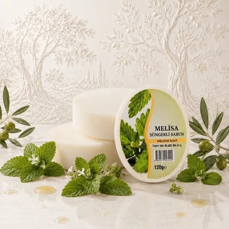 Internatural Melisa Süngerli Bitkisel Banyo Sabunu 10'lu Paket (10 x 120 g)