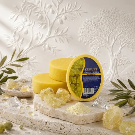 Internatural Kükürtlü Süngerli Bitkisel Banyo Sabunu 80'li Koli (80 x 120 g)