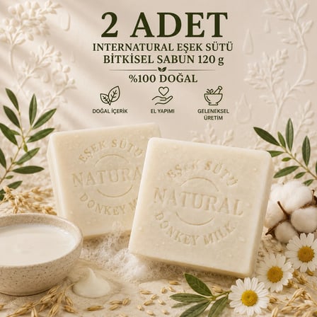 Internatural Eşek Sütü Bitkisel Sabun 120 g - 2 Adet