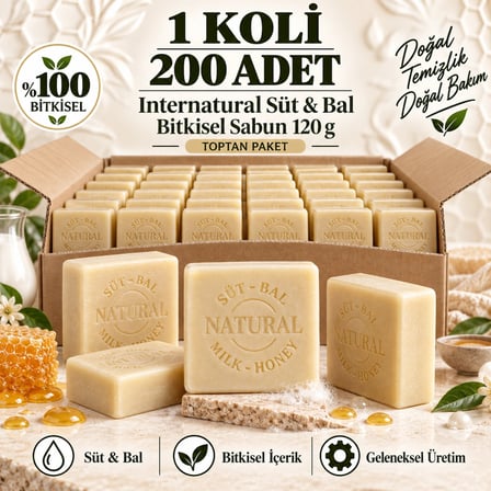 Internatural Türk Hamamı Bitkisel Sabun 120 g - 200 Adet (1 Koli)