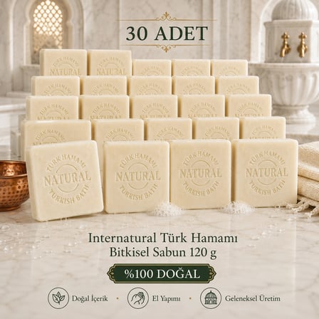 Internatural Türk Hamamı Bitkisel Sabun 120 g - 30 Adet