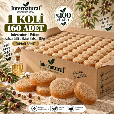 Internatural Bıttım Kabak Lifli Bitkisel Sabun 160'lı Paket (160 x 110 g)