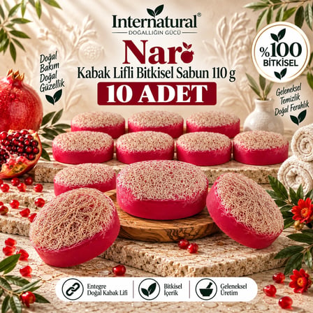 Internatural Nar Kabak Lifli Bitkisel Sabun 10'lu Paket (10 x 110 g)