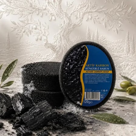 Internatural Aktif Karbon Süngerli Bitkisel Banyo Sabunu 5'li Paket (5 x 120 g)