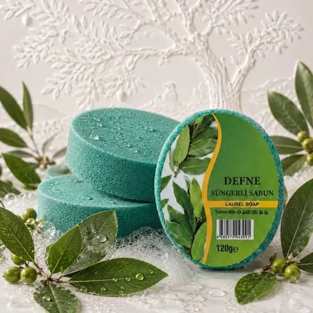 Internatural Defne Süngerli Bitkisel Banyo Sabunu 40'lı Paket (40 x 120 g)