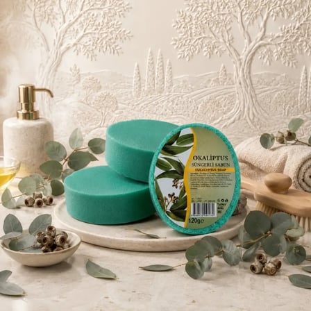 Internatural Okaliptus Süngerli Bitkisel Banyo Sabunu 20'li Paket (20 x 120 g)