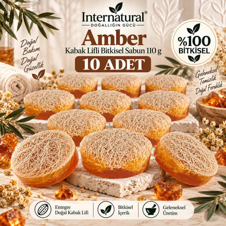 Internatural Amber Kabak Lifli Bitkisel Sabun 10'lu Paket (10 x 110 g)
