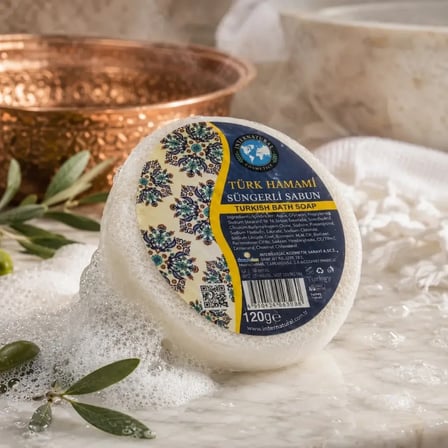 Internatural Türk Hamamı Süngerli Bitkisel Banyo Sabunu 10'lu Paket (10 x 120 g)