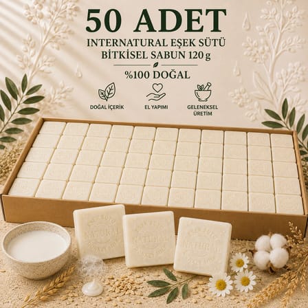 Internatural Eşek Sütü Bitkisel Sabun 120 g - 50 Adet
