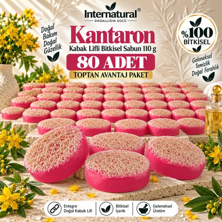 Internatural Kantaron Kabak Lifli Bitkisel Sabun 80'li Paket (80 x 110 g)