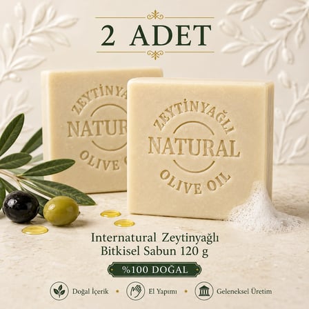 Internatural Zeytinyağlı Bitkisel Sabun 120 g - 2 Adet
