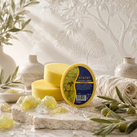Internatural Kükürtlü Süngerli Bitkisel Banyo Sabunu 5'li Paket (5 x 120 g)