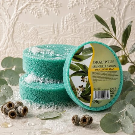 Internatural Okaliptus Süngerli Bitkisel Banyo Sabunu 10'lu Paket (10 x 120 g)