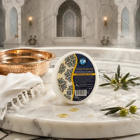 Internatural Türk Hamamı Süngerli Bitkisel Banyo Sabunu 80'li Koli (80 x 120 g)