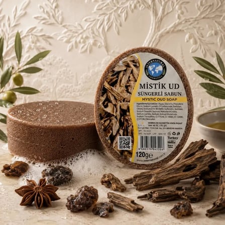 Internatural Mistik Ud Süngerli Bitkisel Banyo Sabunu 5'li Paket (5 x 120 g)