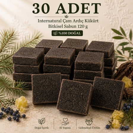 Internatural Çam Ardıç Kükürt Bitkisel Sabun 120 g - 30 Adet
