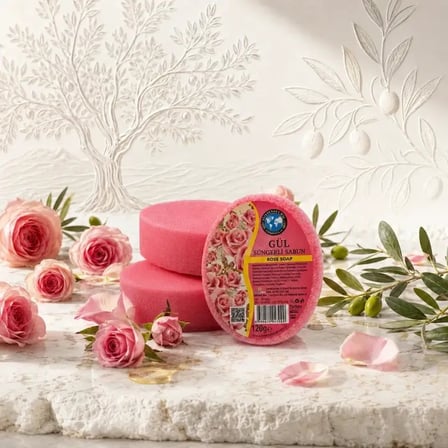 Internatural Gül Süngerli Bitkisel Banyo Sabunu 10'lu Paket (10 x 120 g)