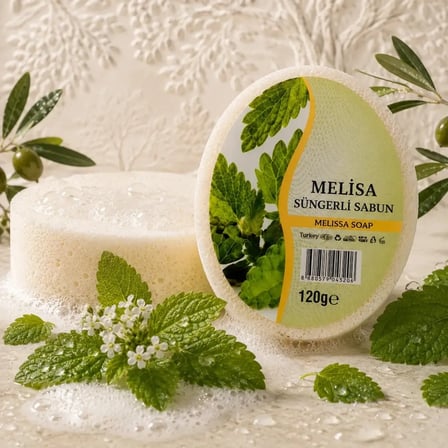 Internatural Melisa Süngerli Bitkisel Banyo Sabunu 80'li Koli (80 x 120 g)