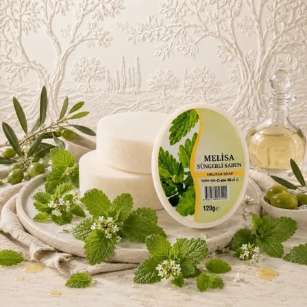 Internatural Melisa Süngerli Bitkisel Banyo Sabunu 80'li Koli (80 x 120 g)