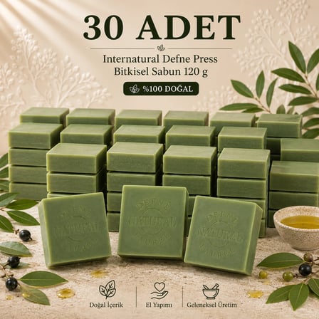 Internatural Defne Press Bitkisel Sabun - 30 Adet