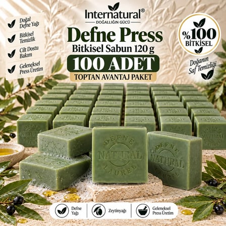 Internatural Defne Press Bitkisel Sabun - 100 Adet