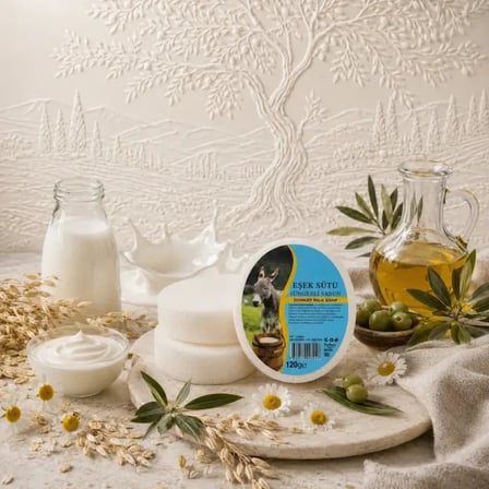 Internatural Eşek Sütü Süngerli Bitkisel Banyo Sabunu 10'lu Paket (10 x 120 g)