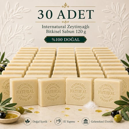 Internatural Zeytinyağlı Bitkisel Sabun 120 g - 30 Adet