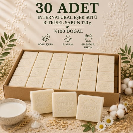 Internatural Eşek Sütü Bitkisel Sabun 120 g - 30 Adet